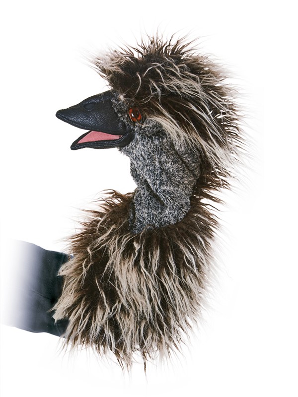 Folkmanis 12" Emu Bird Stage Puppet - Click Image to Close