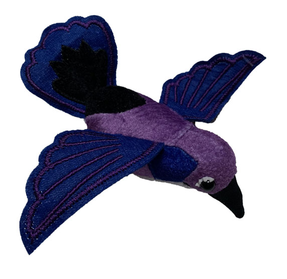 Professional Purple Hummingbird Finger Puppet