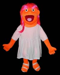 Full/Half Body Blacklight Prisilla (Orange) 30" Puppet
