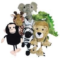 Professional African Animals Finger Puppet Set of 6