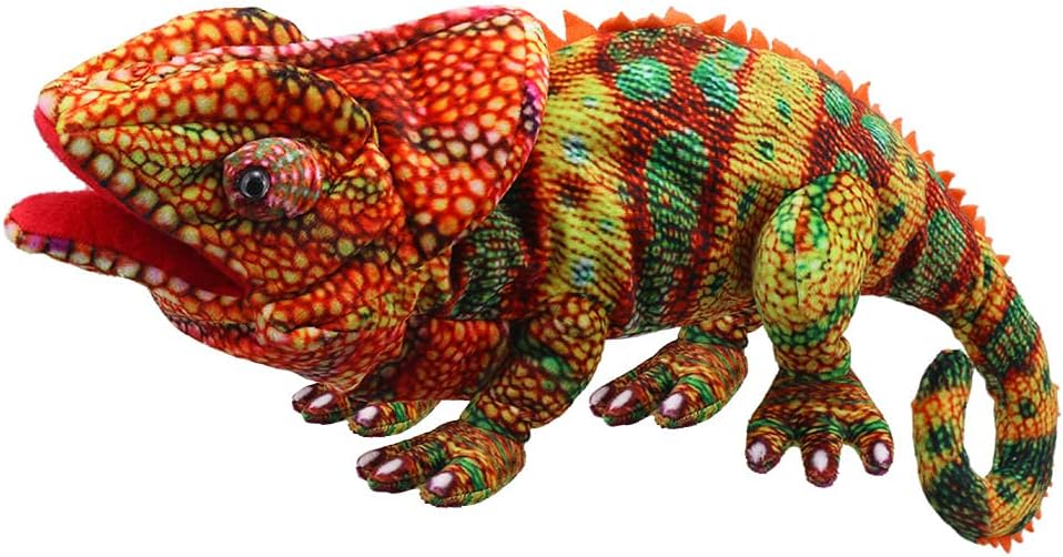 Large 17" Orange Chameleon Puppet